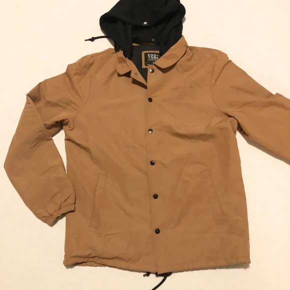 Zoo York Mens Jacket Size Medium Button Up Removable Hood - Picture 5 of 16